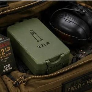 22LR Ammo Box – 120 Round Storage Case – Removable Ammo Tray – Field & Forge Range Box – 22 LR Ammunition Organizer