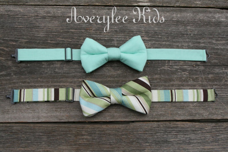 Boys Mint Green Bow Tie Solid Mint Green Bow Tie Striped Etsy