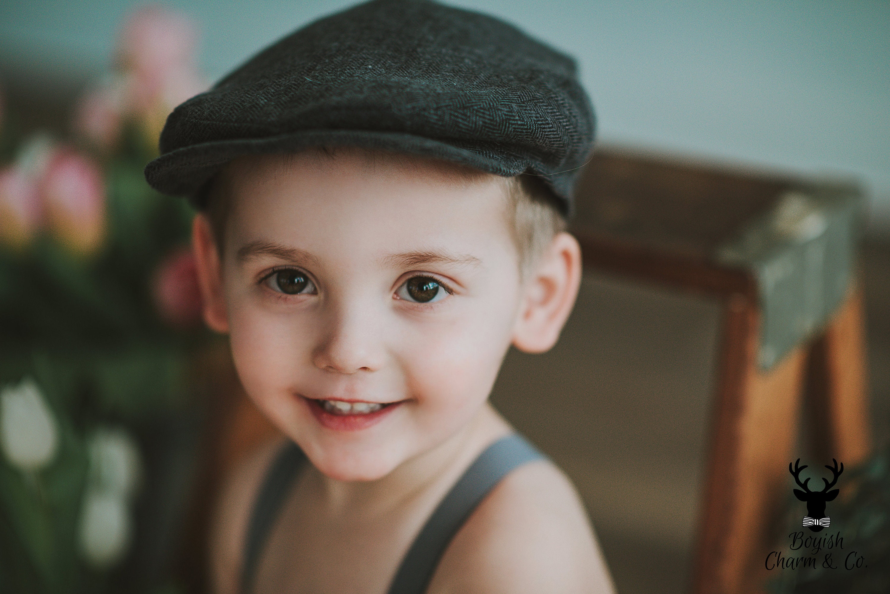 Newborn Photo Prop Baby Newsboy Grey Hat Boys Gray Newsboy Etsy