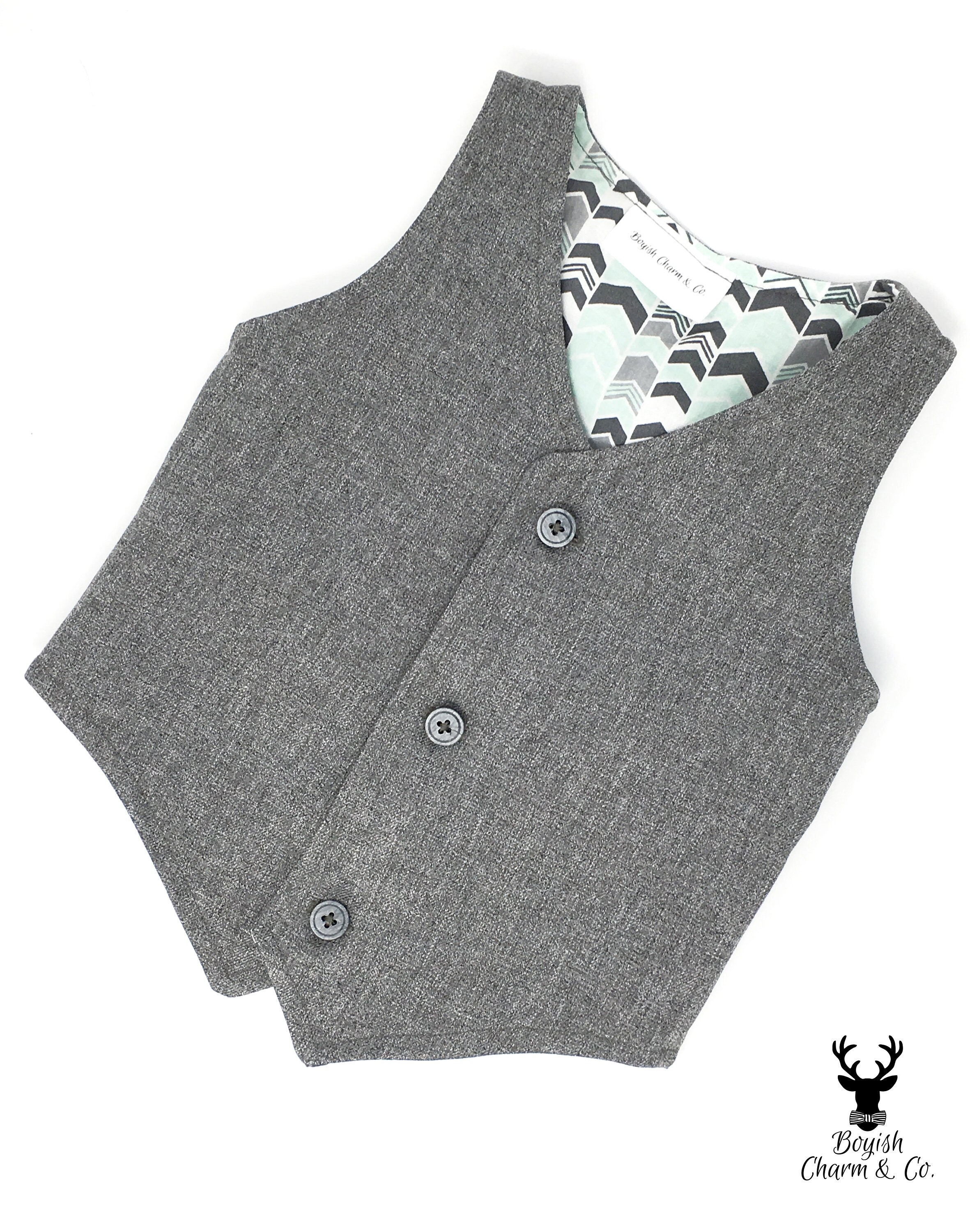 Hugo Boys Grey Vest Baby Boy Grey Vest Christmas Wedding Etsy