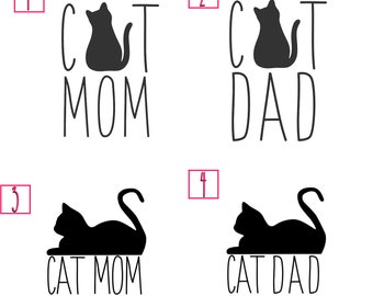 Cat Mom/Cat Dad Vinyl Decal/Sticker for Car/Laptop/Tumbler - Cat Lady, Fur Baby Mom, Cat Decal, Cat Sticker, Crazy Cat Lady, Cat Mama