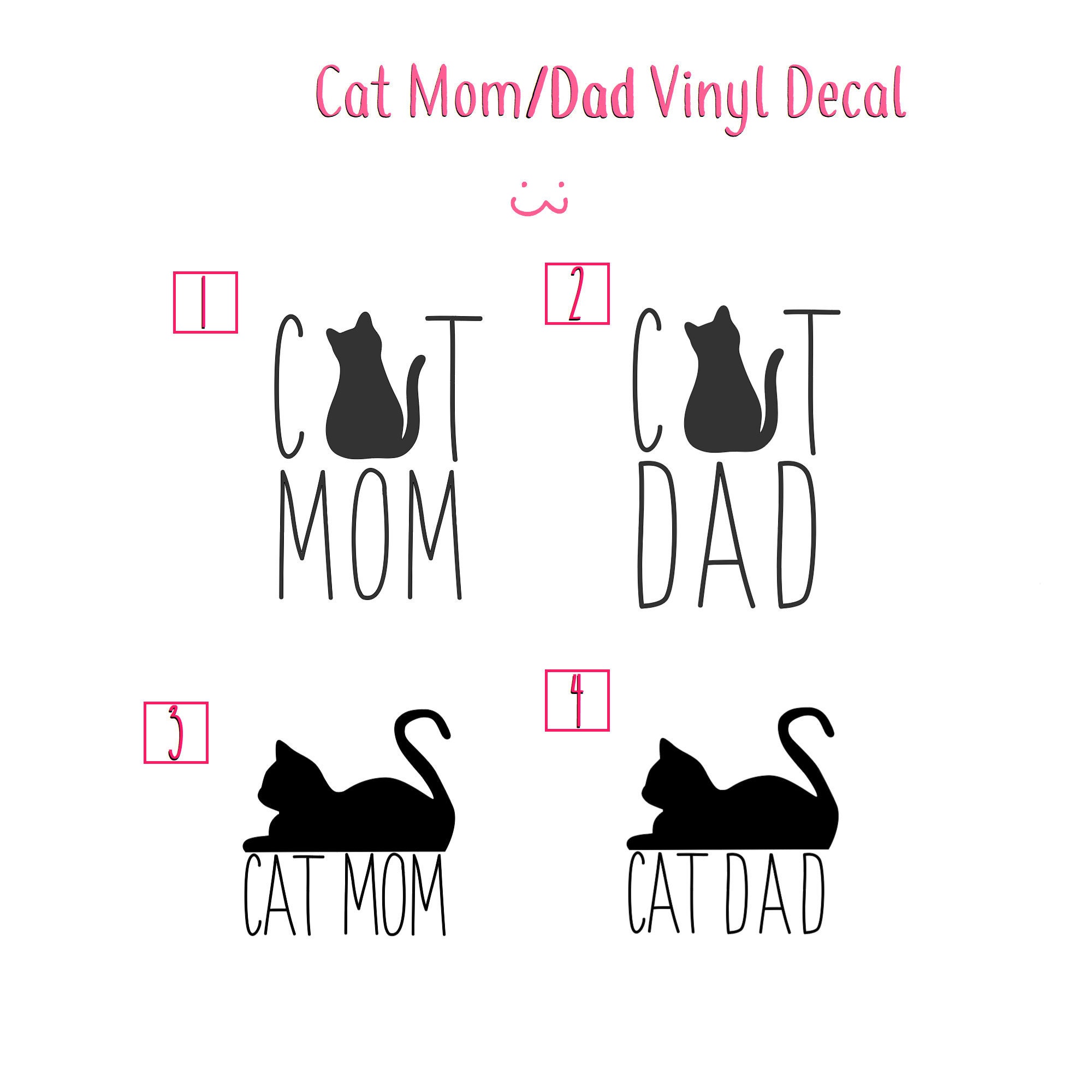 Cat Mom/cat Dad Vinyl Decal/sticker for Car/laptop | Etsy