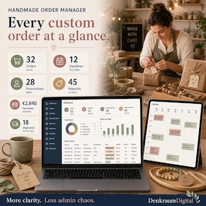 Handmade Order Manager Excel | Custom Orders, Personalization, Materials and Deadlines