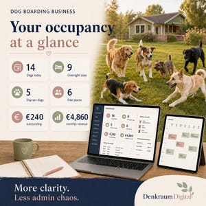 Dog Boarding Business Manager Excel | Bookings, Dog Profiles, Occupancy, Payments & Revenue