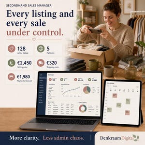 Secondhand Sales Tracker Excel | Manage eBay, Vinted and Marketplace listings