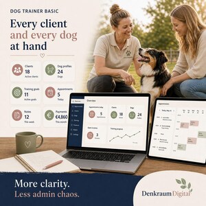 Dog Trainer Client Manager Excel | Dog Records, Appointments, Training and Payments