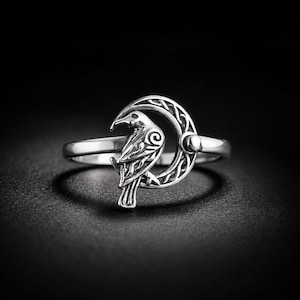 Crow Sterling Silver Ring - Etsy