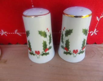 Christmas Holly Salt and Pepper Shakers Set