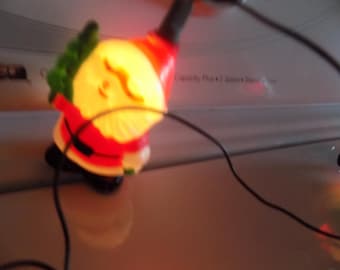 Vintage Santa Claus Holiday Light Covers with working lights (10)