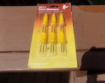 Vintage unopened plastic yellow 3 sets Corn on the Cob Skewers