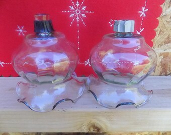 2 Clear Ruffle Home Interiors Peg Votive Cup Tulip Candle Holders