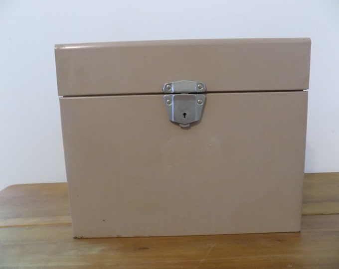 File Box With Key -industrial Office Storage-rectangular Gray Metal ...