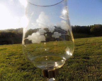 1 Clear floral etched-cut Home Interiors Peg Votive Cup - Candle Holder (large)