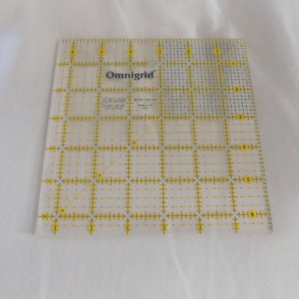 Vintage Omnigrid Square grid ruler 6" dated 1998 made in the USA