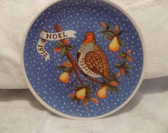 1972 NOEL Plate Limited Edition JC Penney Christmas theme "Partridge in a pear tree"