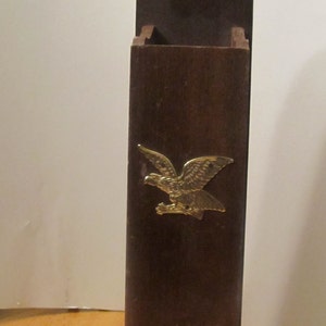 Vintage wooden fireplace matchbox holder for long matches