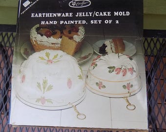 Earthenware Jelly / Cake Mold Set of 2 by Escoffier from the 80s