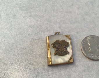WWII Military Army QUARTERMASTER MOP Enamel Tiny Picture Locket Charm