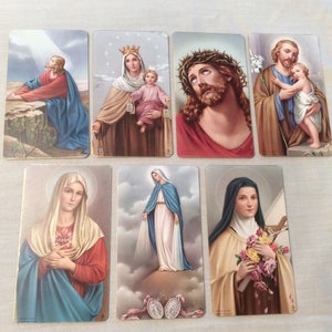 Vintage Lot 7 HOLY CARDS Bible Prayer Card Catholic
