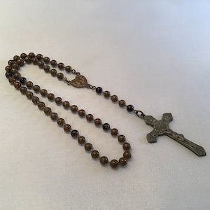 SALE……WW Prototype Military War Chaplains Soldiers Brass Pull Chain Rosary ~ Authentic Rare Sacred