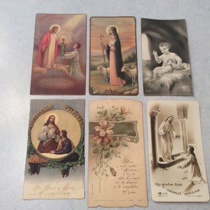 Antique Vintage HOLY CARDS Lot Prayer Bible Card Catholic  (aa)
