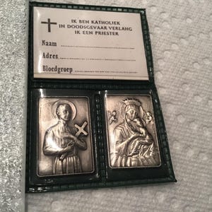 Vintage Tiny Pocket Shrine Two Miniature Plaques Reliquary Plastic Set
