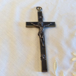 Antique Brass Ebony Crucifix Cross Smiling Skull Crossbones ~ Exorcism Priest’s Estate