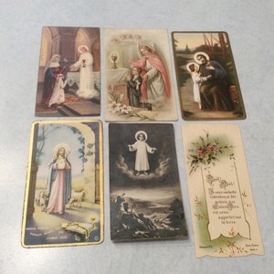 Antique Vintage HOLY CARDS Lot Prayer Bible Card Catholic  (w)