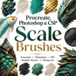 Procreate, Photoshop, CSP Scale Brushes, Realistic Texture, Fantasy Art
