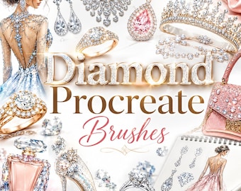 Diamond Procreate Brushes | Glitter, Crystal, Rhinestone Effects (Digital Download)