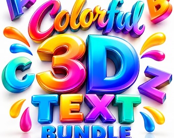 Colorful 3D Text Bundle | Vibrant Typography Effects for Designers (Digital Download)