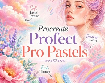 Procreate Pastel Brushes, Soft Textured Chalk Brushes (Digital Download)