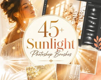 45+ Realistic Sunlight Photoshop Brushes, Golden Hour Light Effects (Digital Download)