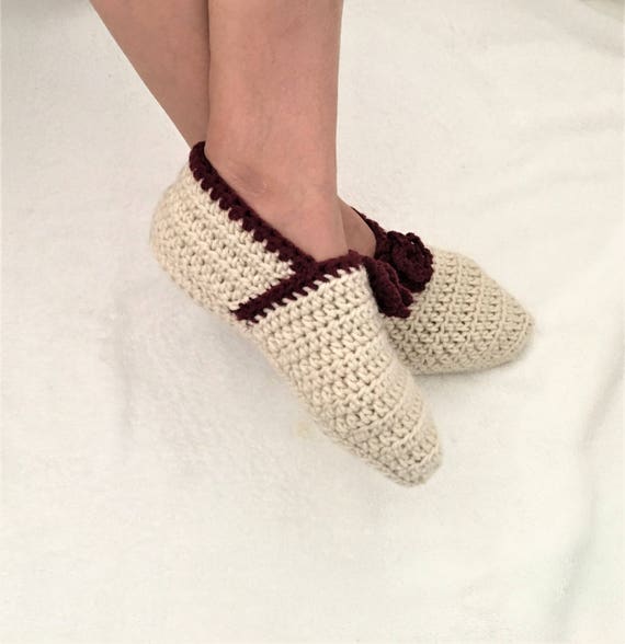 Crochet Slippers Women's Crochet Slippers With Heart Warm Slippers Gift For Her  Women's Accessories Handmade Slippers Home Slippers Feet
