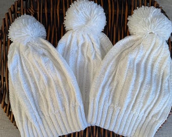 Winter hat, warm accessories, gift for her, knitted hat, handmade hat, winter gift, women hat, cozy warm, lady hat, crochet white hat, white