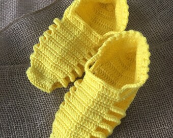 Yellow Yarn sandals, ballet slippers, foot jewelry,  sexy,  girl accessories, pool fun, colorful sandals, gift for her, mothr gift