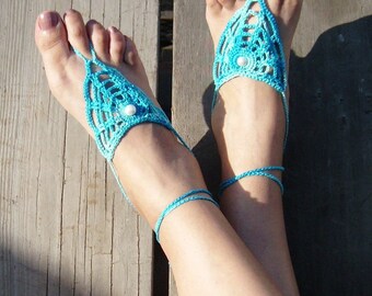 Beach sandals, nude shoes, surfer girl, for her, summer fun, foot jewelry,  sexy belly dancer, girl accessories, pool fun, wedding sandals
