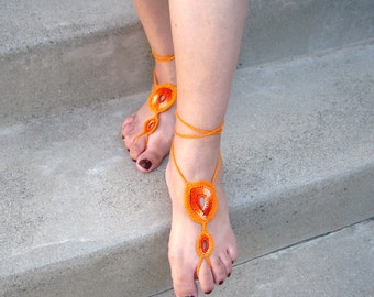 Beach sandals, nude shoes, for her, summer fun, foot jewelry,  sexy belly dancer, wedding, girl accessories, pool fun,  sandals.