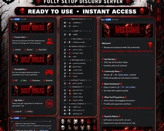 Server Discord Red Horror / Comunità dark completamente configurata (digitale)