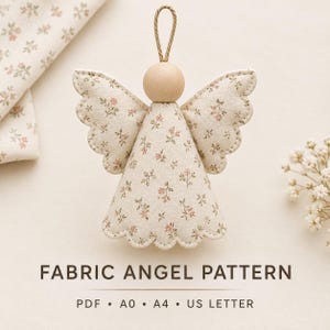 Tygängelprydnad Symönster PDF, Gratängel, A0 A4 & US Letter | Tygjulängel