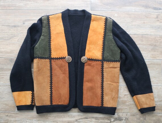 Suede Patch-Work Sweater
