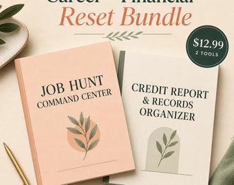 Career + Financial Reset Bundle | Job Search & Credit Records Organizer
