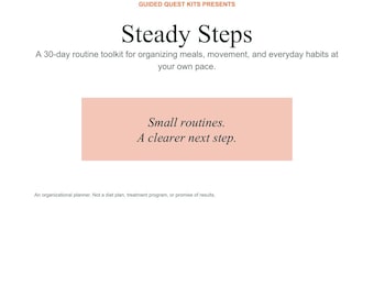 30 Day Routine Planner, Habit Tracker, Meal Planning and Movement PDF, Fillable Wellness Planner
