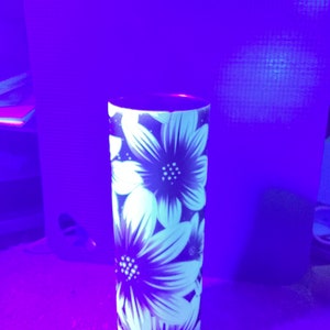 Glow in the Dark Decorated 20 ounce tumbler with straw image 4