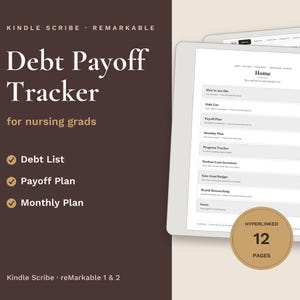 Schulden-Tilgungs-Tracker für Pflegeabsolventen (Kindle Scribe & reMarkable) | PDF mit Hyperlinks für Tablets | Schulden-Tracker für einen übersichtlichen Überblick