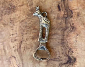 Brass Folk Art Hare Bottle Opener, Retro Folk Art Hare, Barware
