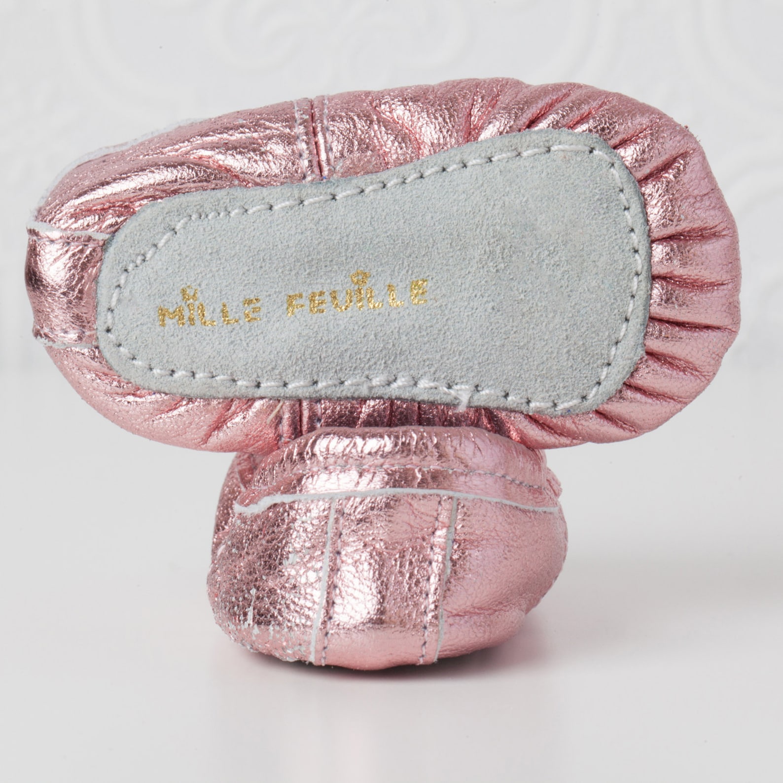 baby ballet slippers - metallic pink- premie newborn toddler ballet slippers moccasins