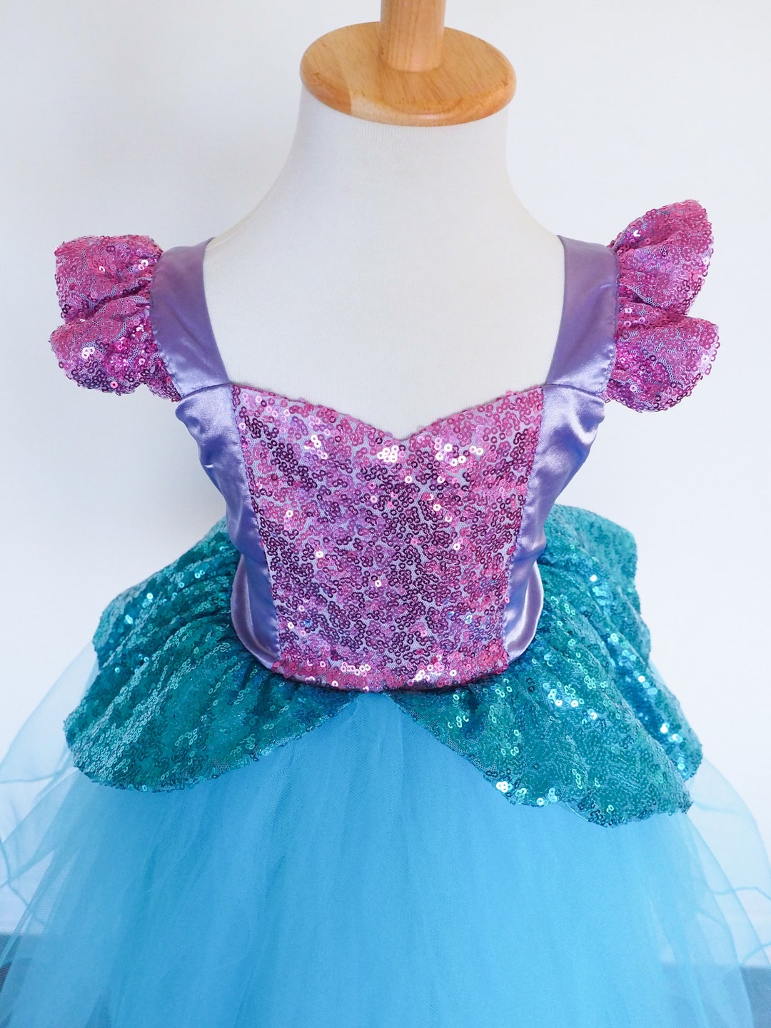 Girls Ariel Mermaid Dress Princess Sequin Purple Aqua Tutu - Etsy