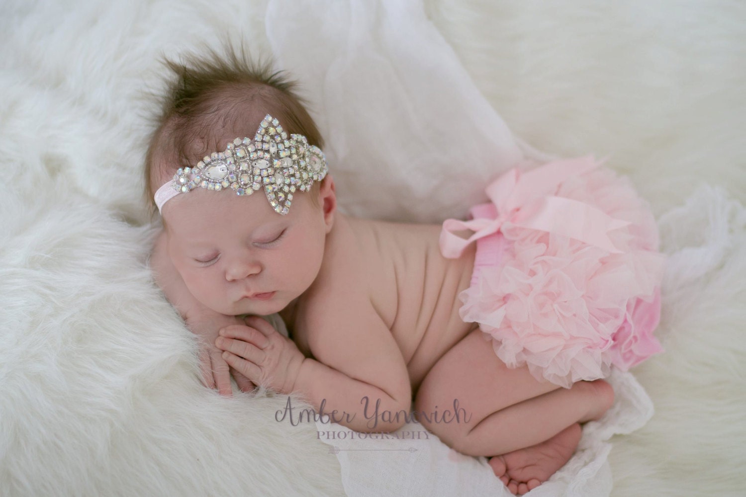 newborn crown headband and diaper cover ruffle tutu