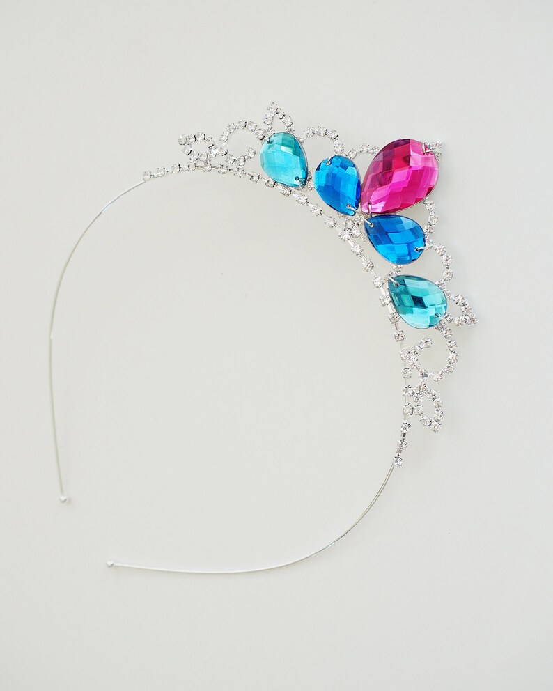 girls Frozen princess Anna Tiara Crown Inspired girls costume rhinestone crystal birthday headband baby toddler dress up